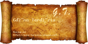 Güns Terézia névjegykártya